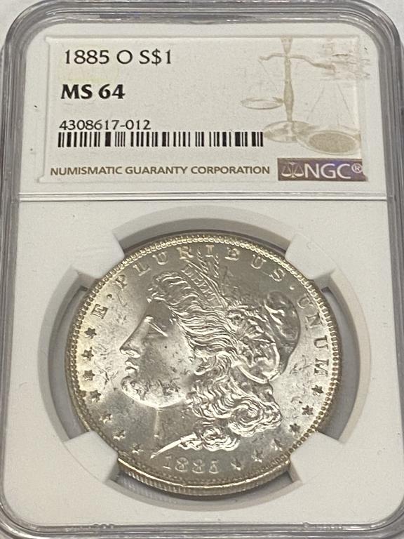 1885 o MS 64 NGC Morgan Silver dollar (1 of 2)