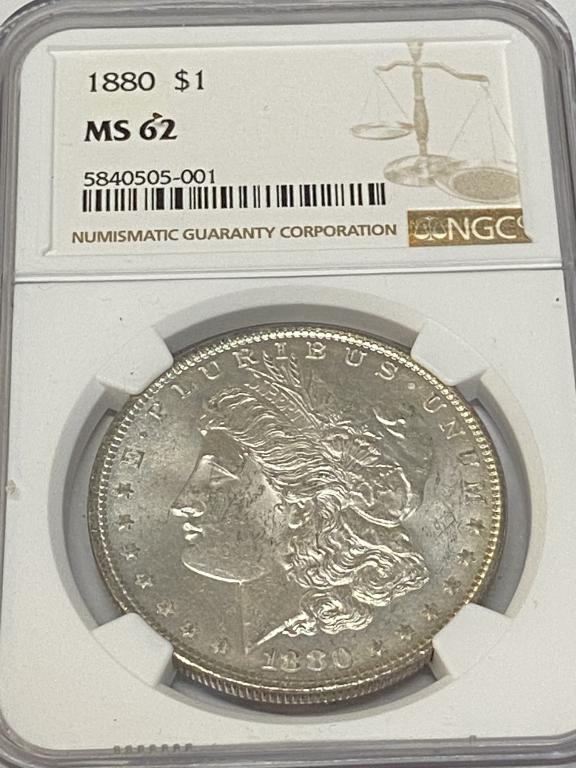1880 MS 62 NGC Morgan Silver Dollar Better Date (1 of 2)