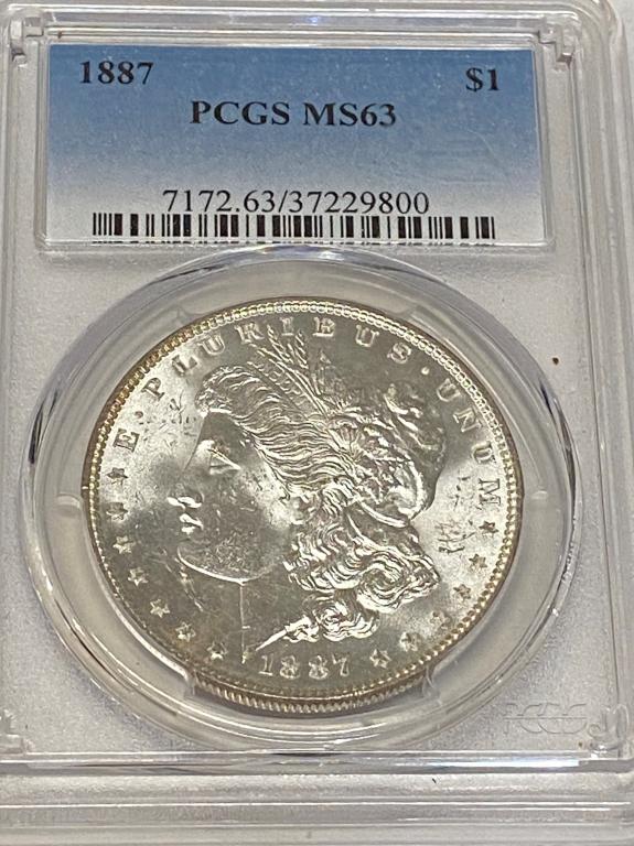 1887 MS 64 PCGS Morgan Silver Dollar (1 of 2)
