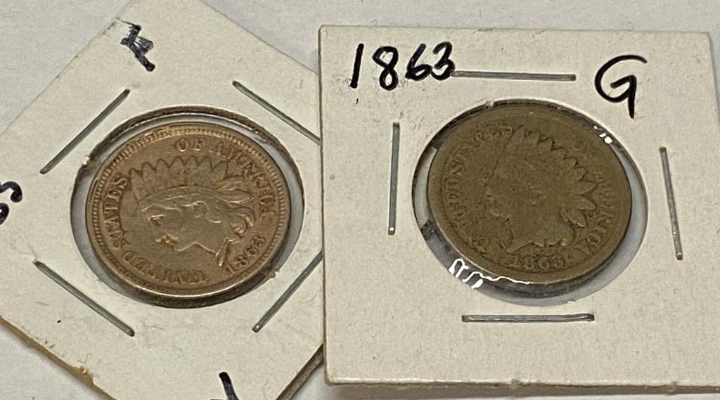 1862 and 1863 Indian Head Cents (1 of 2)