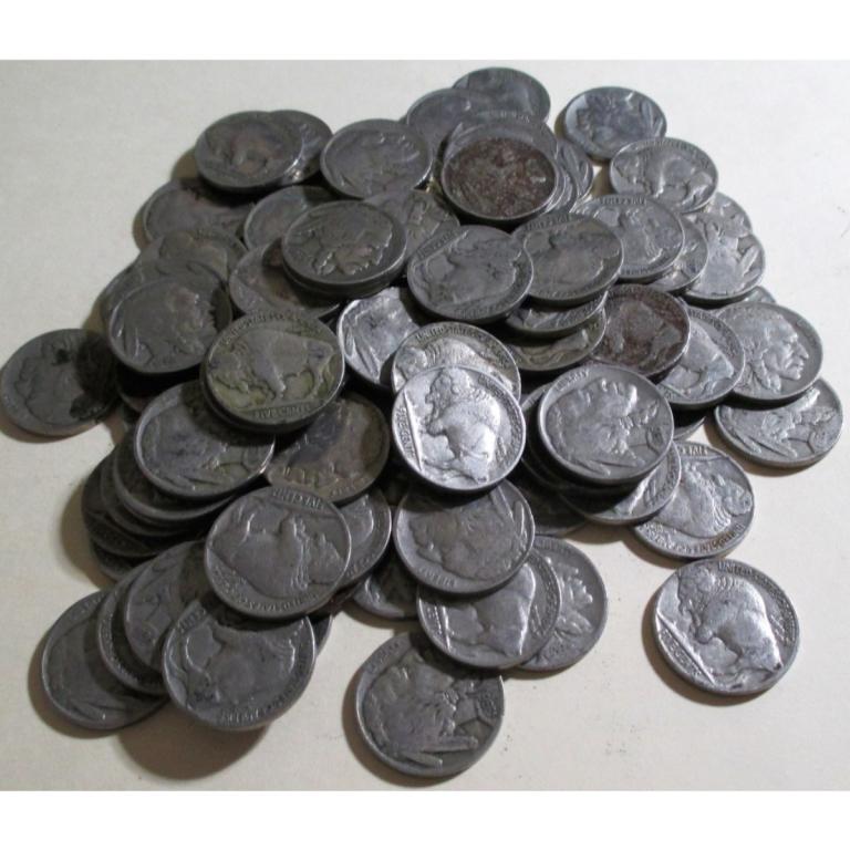100 pcs. Readable Date Buffalo Nickels (1 of 1)