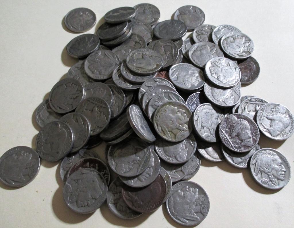 Lot of (100) Buffalo Nickles - Various Dates (1 of 2)