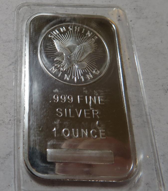 1 oz Sunshine Silver Bar - .999 pure (1 of 1)