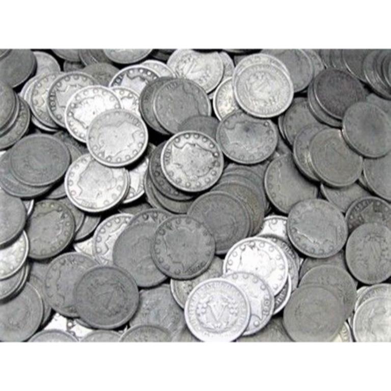 (100) V Nickels Mixed Dates and Grades (1 of 1)