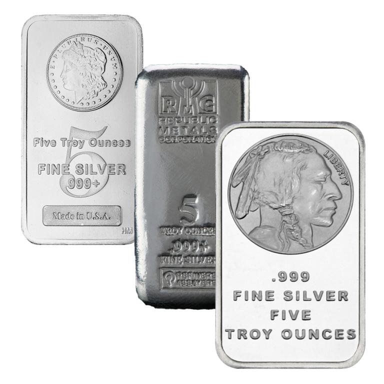 (1) Random type 5 oz. Silver Bar (1 of 1)