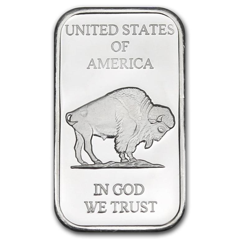 1 oz Silver Buffalo Silver Bar: All bids are a contract and an agreement to pay. Items are as shown in image.