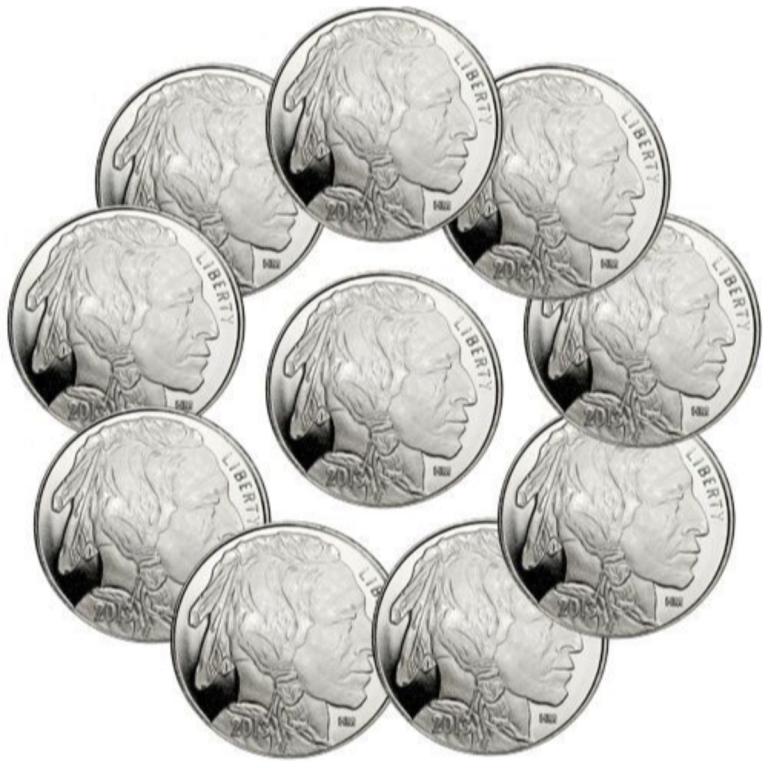 (10) 1 oz Silver Buffalo Rounds (1 of 1)