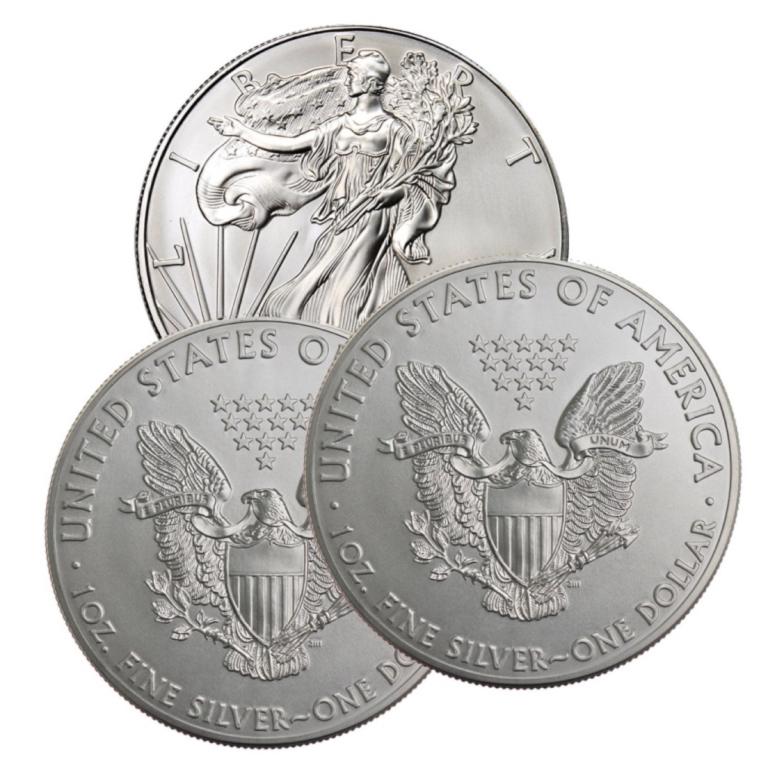 (3) US Silver Eagles - Random Dates (1 of 1)