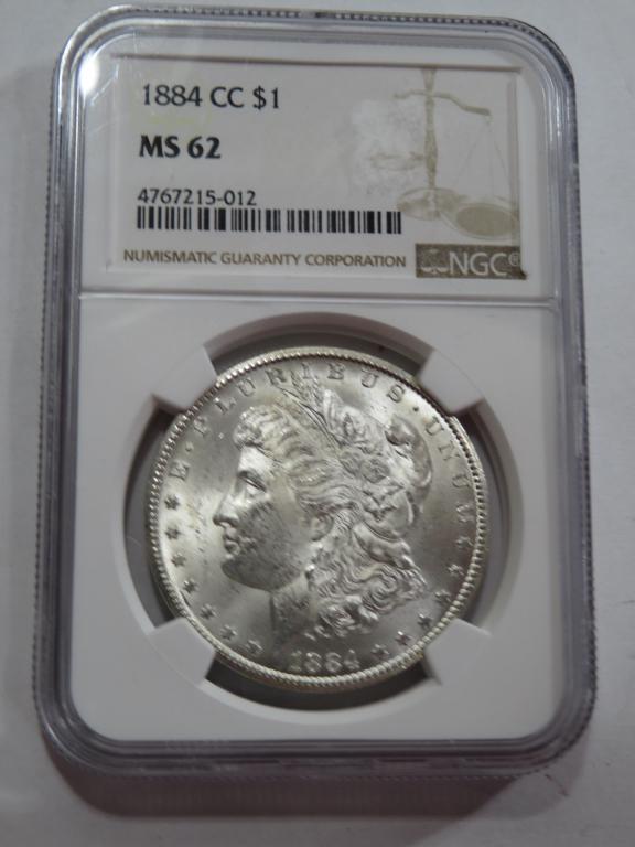 1884 Carson City MS 62 NGC Morgan Dollar (1 of 2)
