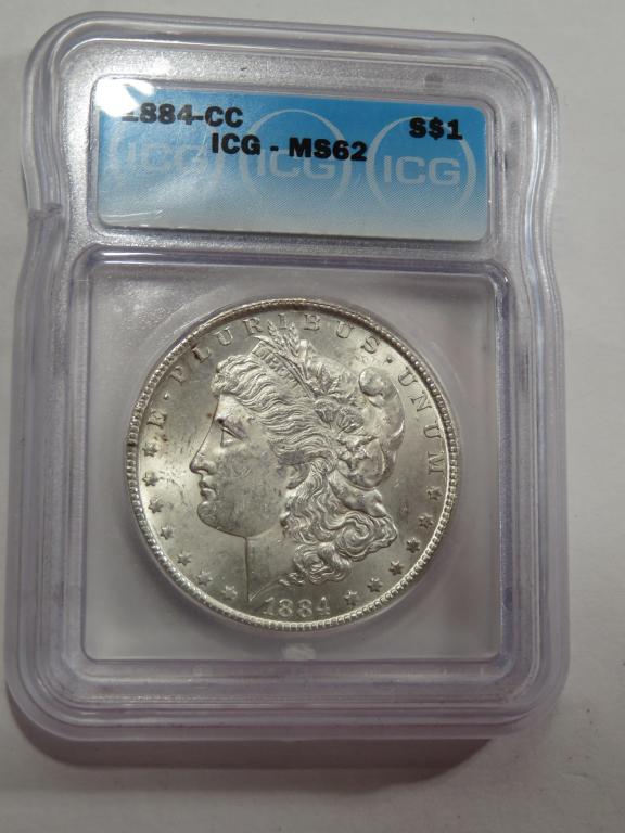 1883 Carson City MS62 ICG Morgan Silver dollar (1 of 2)