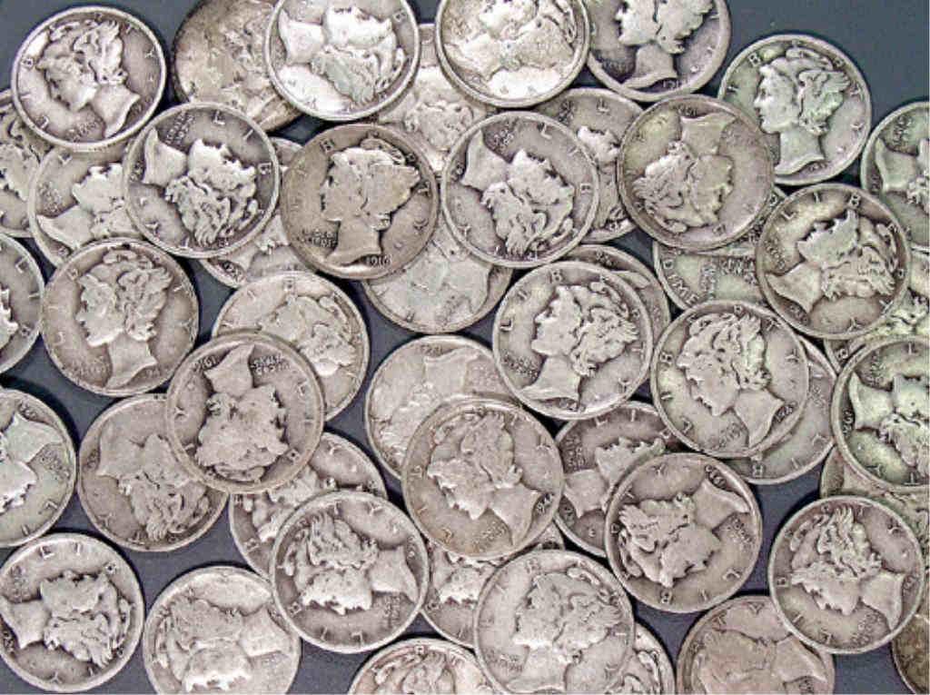 Lot of 50 Mercury Dimes (1 of 1)