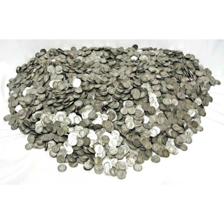 HUGE LOT of (1000) 90% SIlver Mercury Dimes (1 of 1)