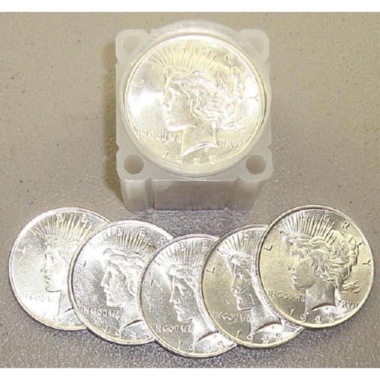 Roll of 1922-23 BU Peace Silver Dollars (1 of 1)