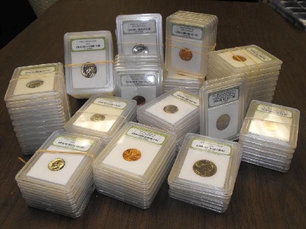 Lot of 100 -BU & Proof Graded Coins (1 of 1)