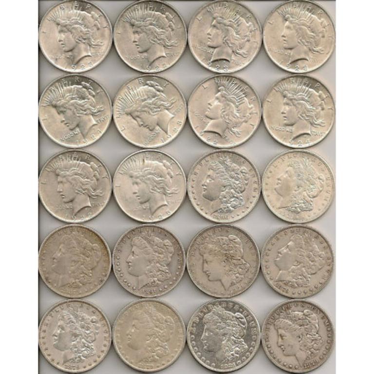(20) Common Date US Silver Dollars Mix (1 of 1)