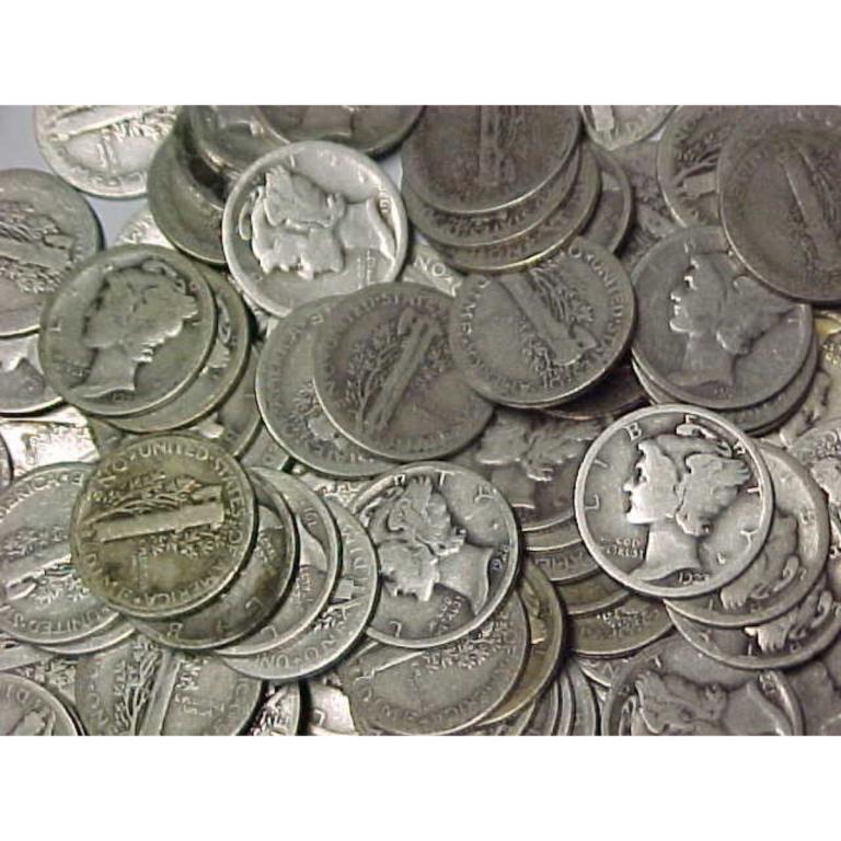 (300) Mercury Dimes - Circulated 90% (1 of 1)