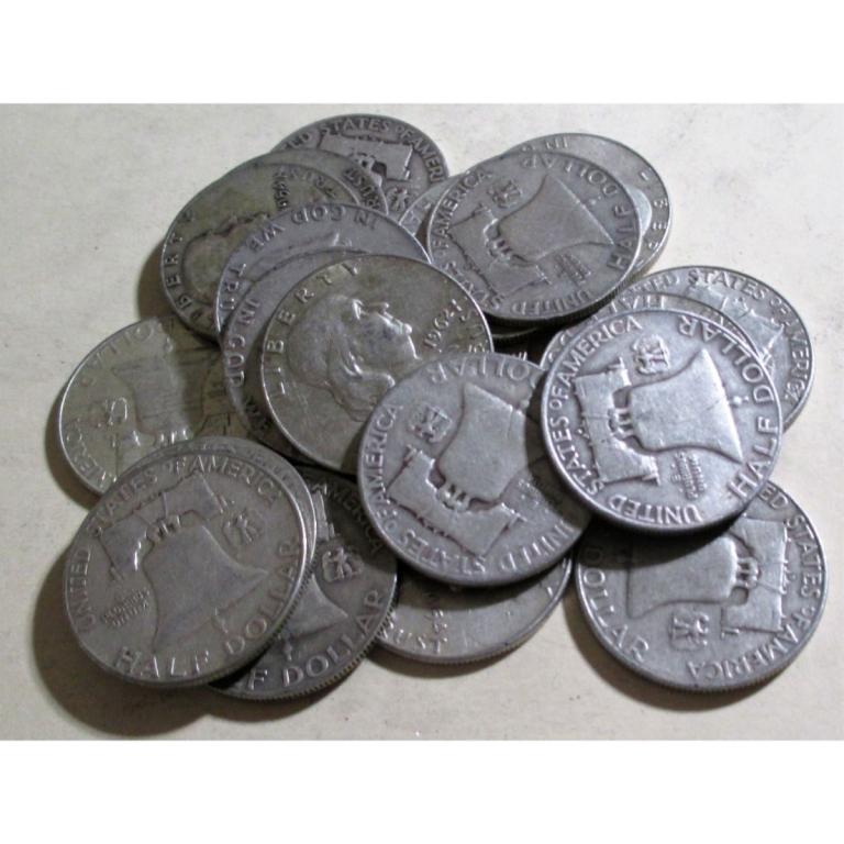 20 pcs. Franklin Half Dollars - 90% Silver (1 of 1)