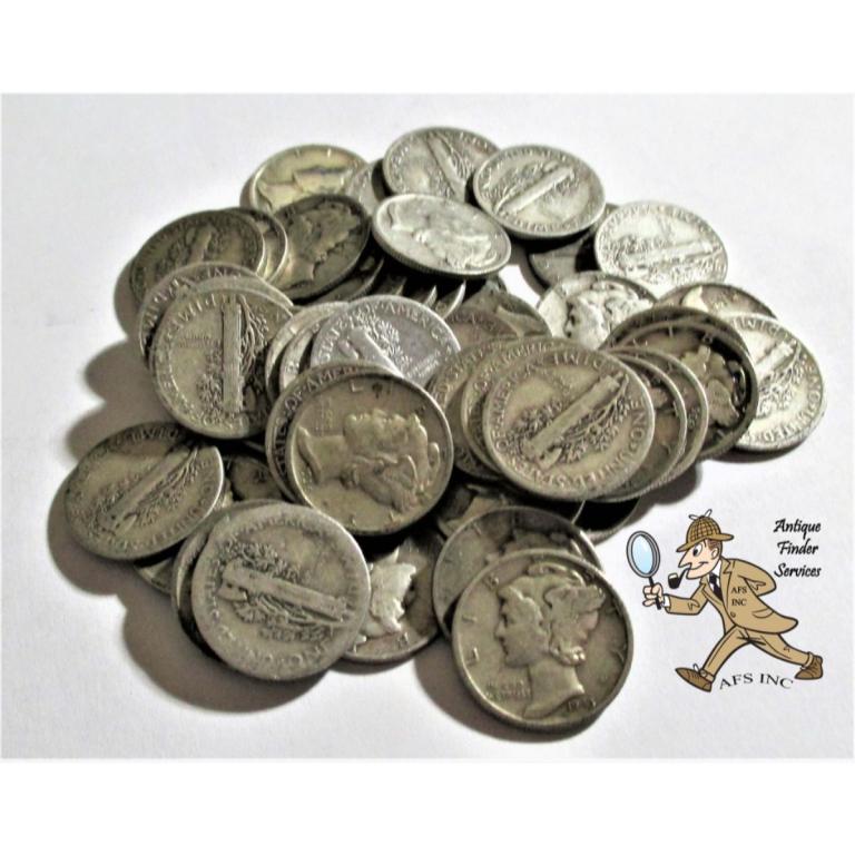 50 pcs. Mercury Dimes 90% Silver (1 of 1)