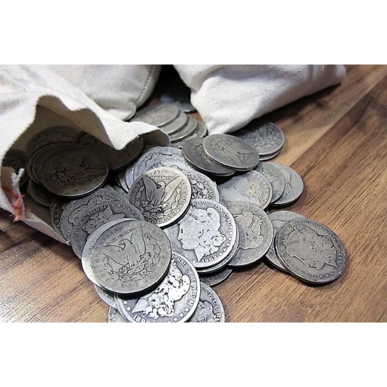 Bank Bag of 100 pcs. Unsearched Morgan Dollars (1 of 1)