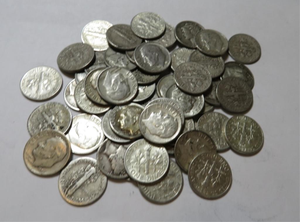 50 pcs. Mercury / Rossevelt Dimes 90% Silver (1 of 1)