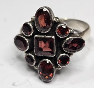 Sterling Silver Garnet Ring