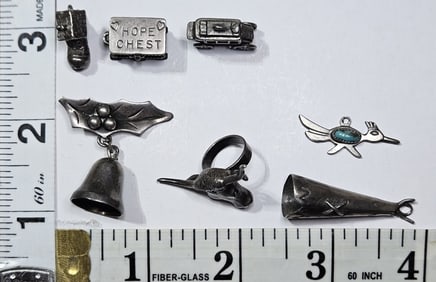 Lot of 7 Sterling Silver Vintage Charms