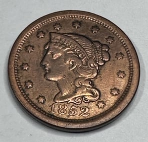 1852 VG-Fine Grade -Old Cleaning Large Cent