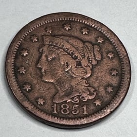 1851 VG Copper Large Cent - $30 CPG
