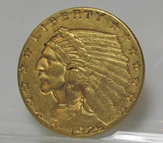 1925 D $2.5 Gold Indian XF Grade