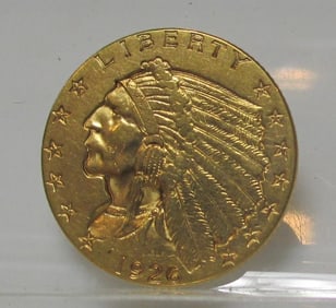 1926 $2.5 Gold Indian XF Plus Grade