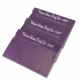 (3) 1987 US Mint PROOF Sets in OMP