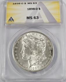 1898 O MS 63 ANACS Morgan Silver Dollar