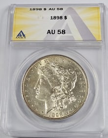 1898 AU 58 ANACS Morgan Dollar
