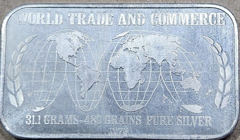 1973 Trade/Commerce 1 oz Silver Bar