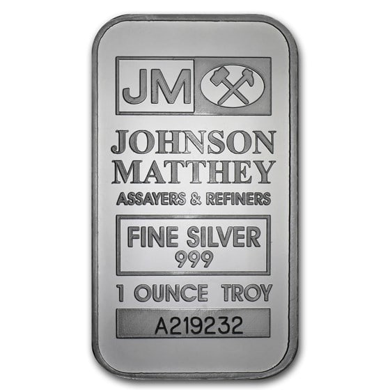 Johnson Matthey 1 OZ Silver Bar - Collectible (1 of 2)