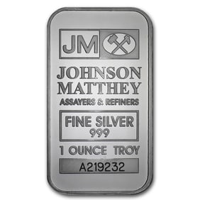 1 oz. Silver Bar - Johnson Matthey Maker - LE