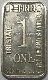 1 oz Silver Vintage Tri-State Refiners Bar