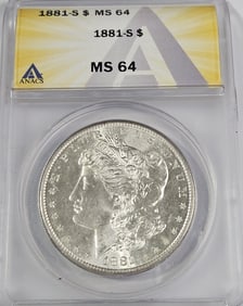 1881 S MS 64 ANACS Morgan Silver Dollar