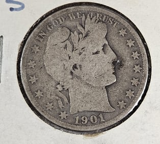 1901 S Better Date Barber Half Dollar -$110 CPG