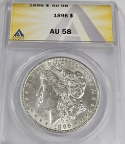 1896 AU58 ANACS Morgan Silver Dollar