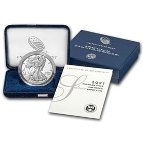 2021 W -TYPE 1 Proof Silver Eagle in OMP