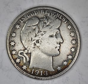1913 s XF Barber Half - SCARCE in Grade -$365 CPG