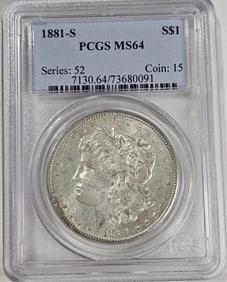 1881 s MS 64 PCGS Morgan Silver Dollar