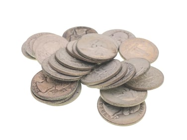 (25) Random Date 90% Silver Quarters -