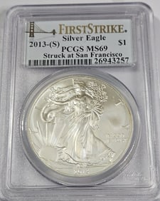 2013 S MS 69 PCGS US Silver Eagle