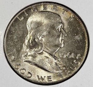 1961 D BU Grade Franklin Half Dollar