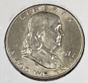 1957 D BU Grade Franklin Half Dollar