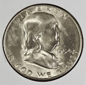 1954 S BU Grade Franklin Half Dollar