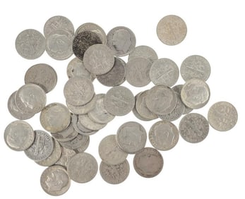 (50) Random Date 90% Silver Roosevelt Dimes