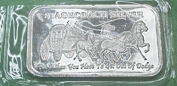 1 oz Silver Stagecoach Fractional Bar